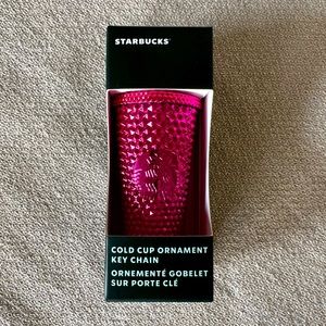 Starbucks Holiday 2022 Magenta Chrome Studded Cold Cup Ornament
